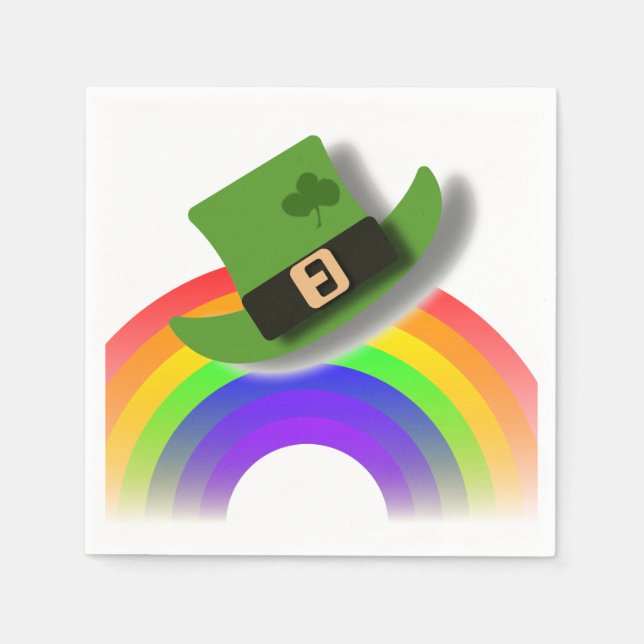 St patricks day Hat och Regnbåge Pappersservett (Framsidan)