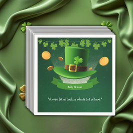 St. Patrick's Day Hat Shamrock Guld Baby Shower Pappersservett