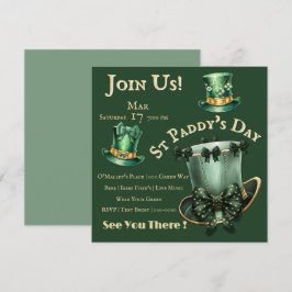 St patrick's day Hats och Bows Party Inbjudningar