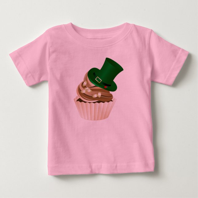 St Patricks Day Hatt Cupcake T-shirt (Framsida)