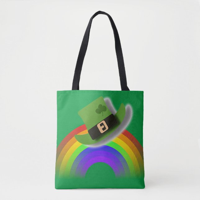 St Patricks Day-hatt och regnbågsväska Tygkasse (Framsida)