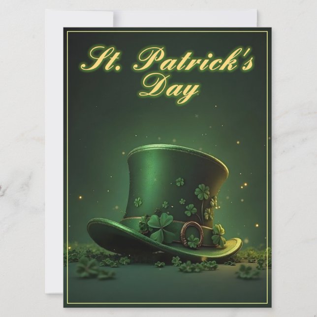 St. Patrick's Day-hatt och shamrock-design (Framsida)