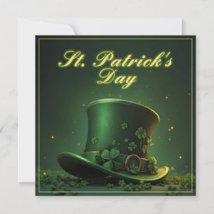 St. Patrick's Day-hatt och Shamrock-design Anteckningskort