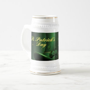 St. Patrick's Day-hatt och Shamrock-design Sejdel