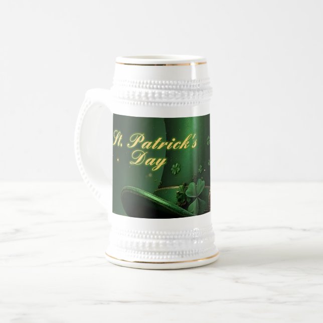 St. Patrick's Day-hatt och Shamrock-design Sejdel (Framsida vänster)