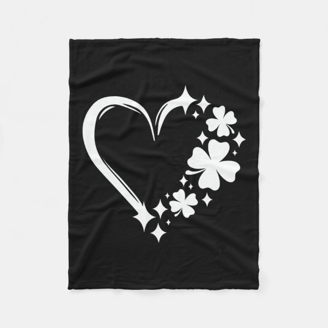 St patrick's day Heart Cute St patricks day Shamro Fleecefilt (Framsidan)