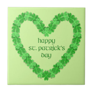 st patrick's day Heart Kakelplatta