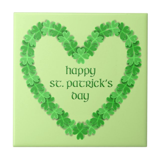 St patrick's day Heart Kakelplatta (Framsidan)
