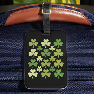 St patrick's day Heart Lucky Klöver Shamrock Bagagebricka