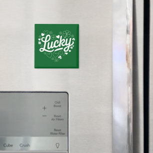 St patrick's day Heart Lucky Klöver Shamrock Magnet