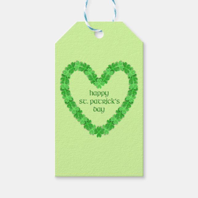 St patrick's day Heart Presentetikett (Framsidan)