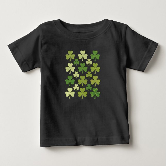 St Patricks Day Hjärt Lucky Klöver Shamrock  T Shirt (Framsida)