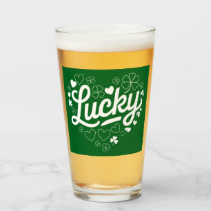 St Patricks Day Hjärt Lyckligt Klöver Shamrock  Glaskopp