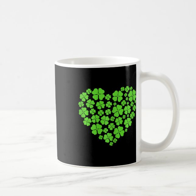 St Patricks Day Hjärtan Shamrock Klöver Kvinnor Fl Kaffemugg (Höger)