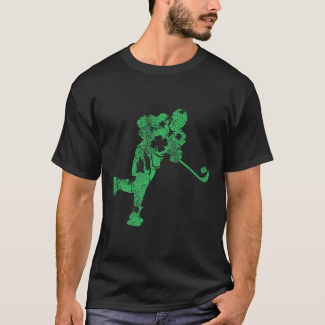St Patrick's Day Hockey Irish Boys Saint Paddy's S T Shirt (Framsida)