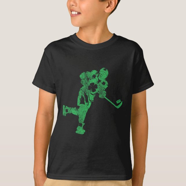 St Patrick's Day Hockey Irish Boys Saint Paddy's S T Shirt (Framsida)