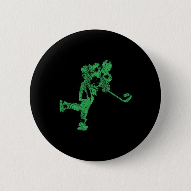 St Patrick's Day Hockey Irländska Pojkar Saint Pad Knapp (Framsida)