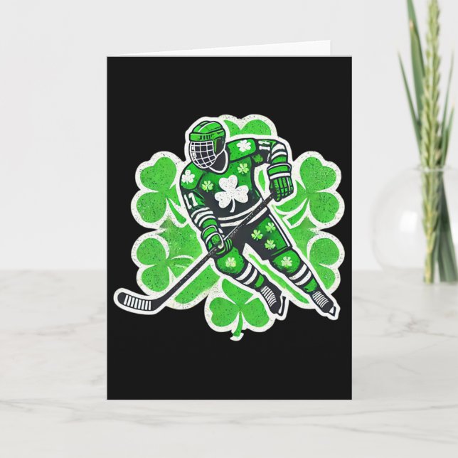 St Patrick's Day Hockey Irländska Pojkar Saint Pad Kort (Framsida)