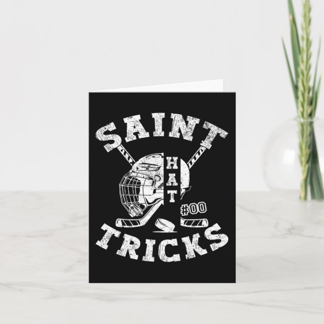 St patricks day Hockey Saint Hat Tricks Manar Kids Kort (Framsida)