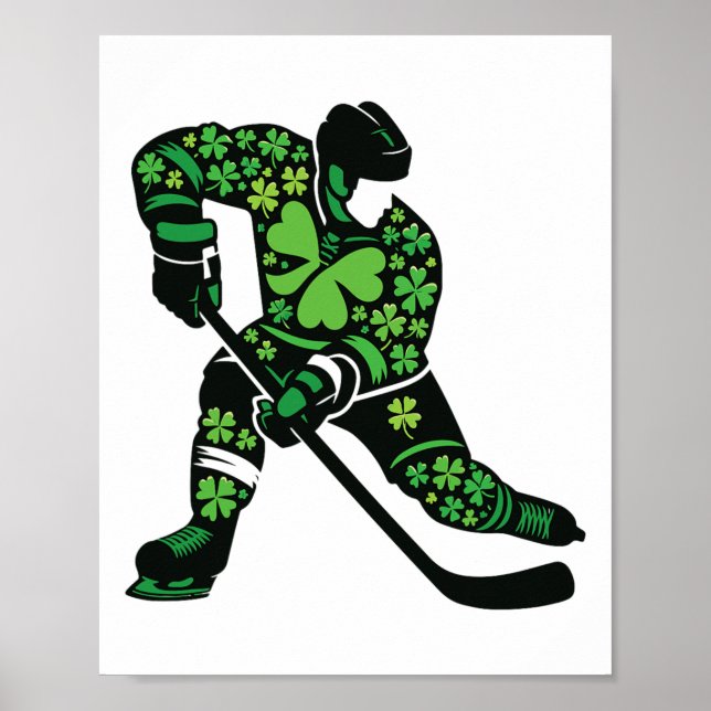 St Patricks Day Hockeyspelare - Shamrock Spirit Sp Poster (Framsidan)