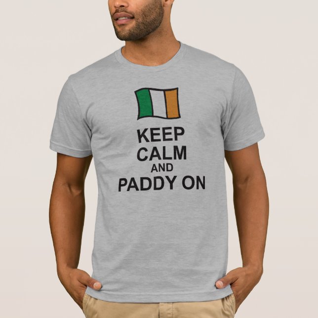 St patricks day hoodie BEHÅLLA LUGN och PADDY ON f Tröja (Framsida)