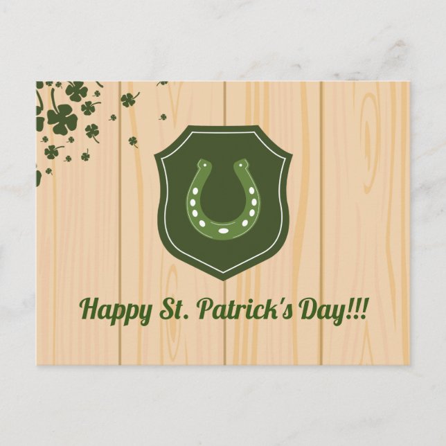 St. Patrick's Day Horse Shoe Vykort (Framsida)