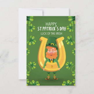 St.Patrick's Day Horseshoe Funny Hälsning Kort