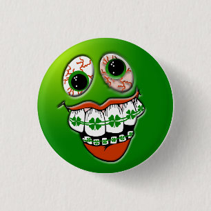St. Patrick's Day Humor Joke Funny Ansikte Grönt Knapp