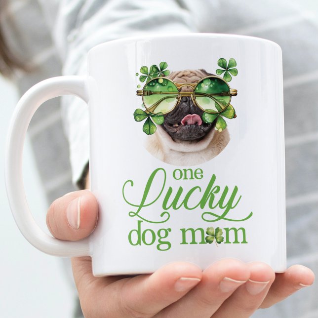 St patrick's day Hund Anpassningsbar Mamma Photo F Kaffemugg (Skapare uppladdad)