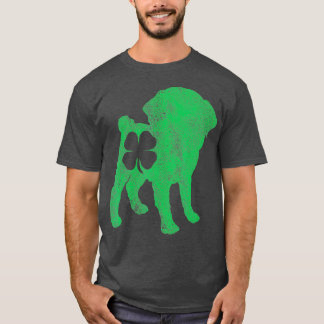St patricks day Hund Pug Shamrock Klöver Manar T Shirt
