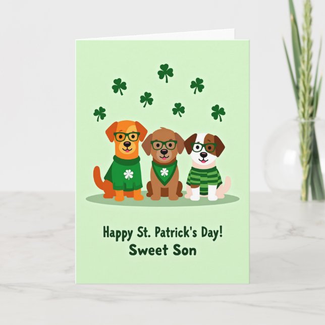St Patricks Day Hundar Konst Kort (Framsida)