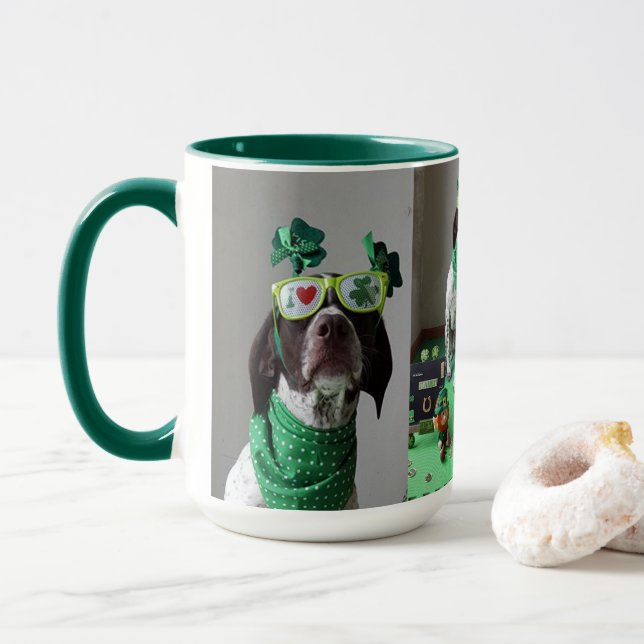 St. Patrick's Day Hundar Party 15 oz Combo Mugg (Med munk)