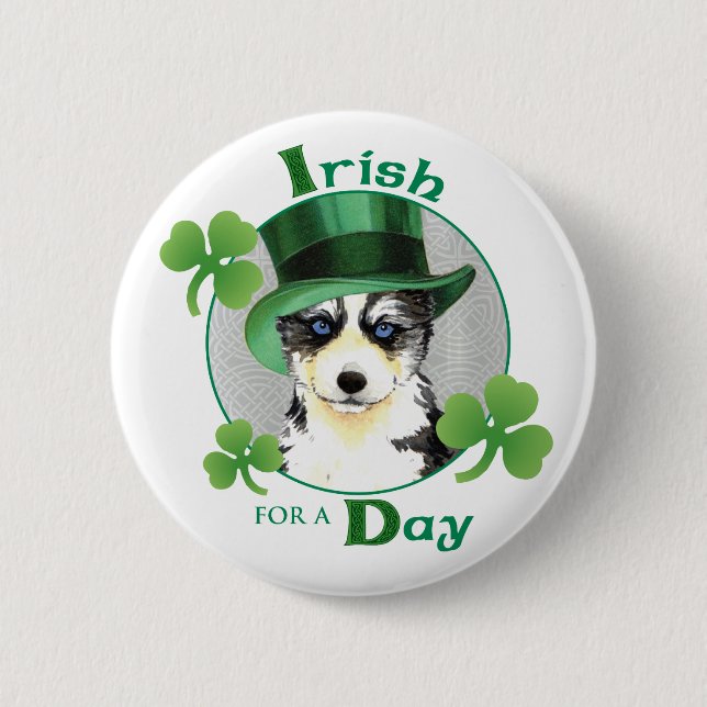 St. Patrick's Day Husky Knapp (Framsida)