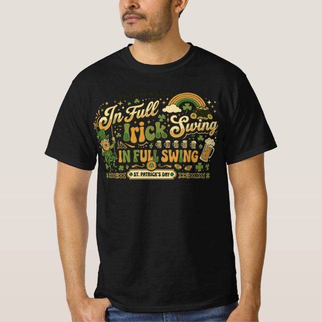 St. Patrick's Day i full irländsk sväng T-shirt De (Framsida)