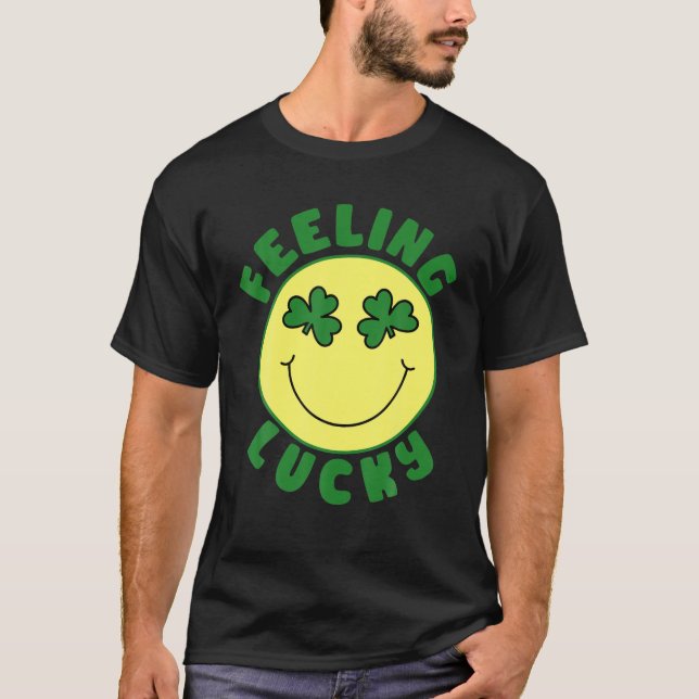 St patrick's day I känner Lucky Leopard Klöver Gra T Shirt (Framsida)