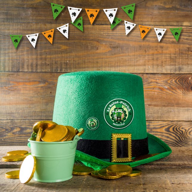 St. Patrick's Day i Montreal Knapp (St. Patrick's Day in Montreal 6 Inch Round Button)
