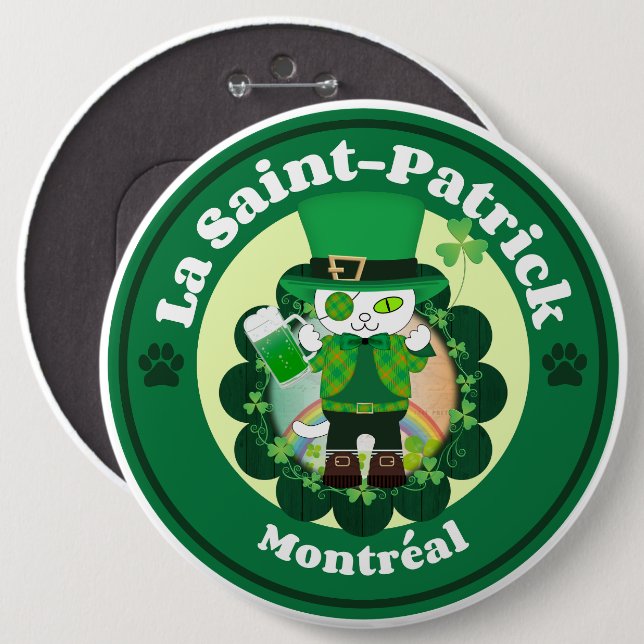 St. Patrick's Day i Montreal Knapp (Framsida & baksida)