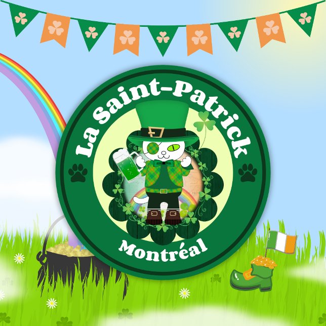 St. Patrick's Day i Montreal Magnet (St. Patrick's Day in Montreal Magnet（front))