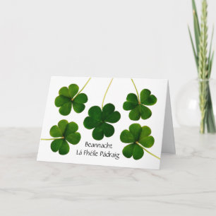 St. Patrick's Day in Irish Gaelic Shamrocks Kort