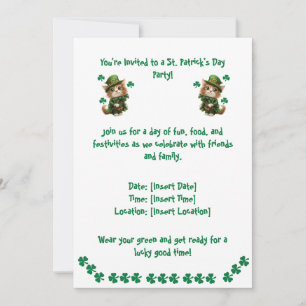 St. Patrick's Day-inbjudan – För kattälskare Inbjudningar