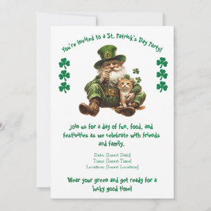 St. Patrick's Day-inbjudan för kattälskare Inbjudningar