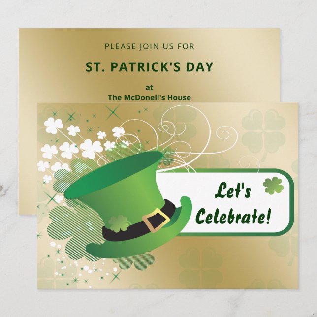 st patricks day-inbjudan inbjudningar (Fram/baksida)