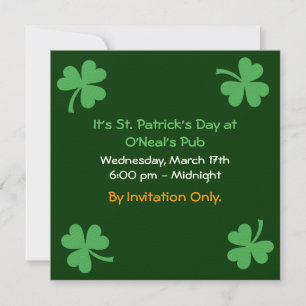 St. Patrick's Day Inbjudningar