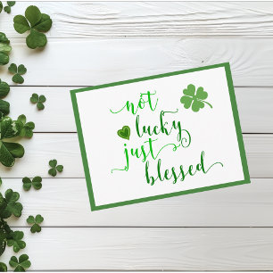 St. Patrick's Day Inte lyckosam Bara tacksam Vykort