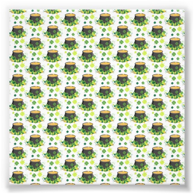 St patricks day Ireland Grönt Klöver Leprechaun Fototryck (Framsidan)