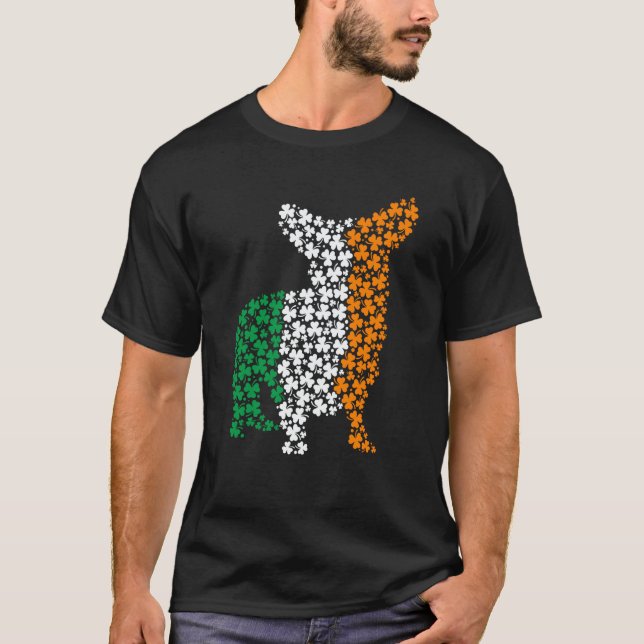 St Patricks Day Ireland Irish Corgi Dog T Shirt (Framsida)