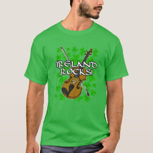 st patricks day Ireland Sten Irish Fiddle Violin T Shirt