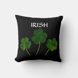 St patrick's day Irish 2020 Grönt Shamrock Black Kudde