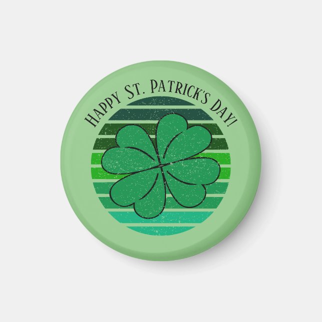 St. Patrick's Day Irish 4 Löv Klöver Retro Magnet (Framsidan)