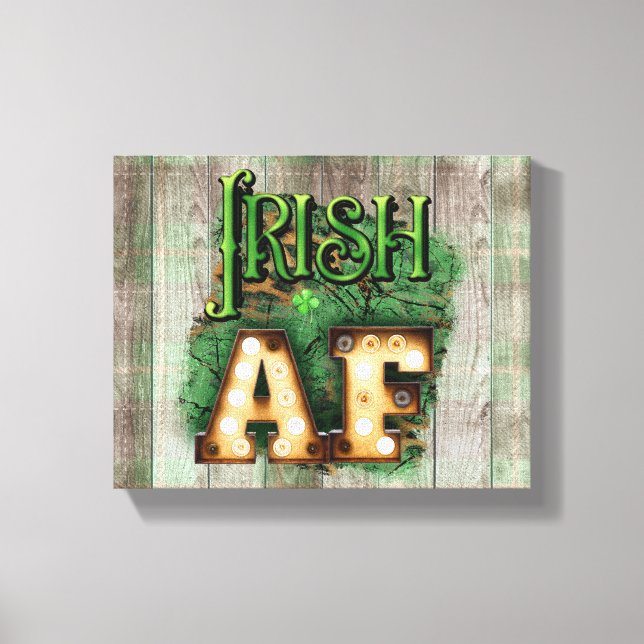 St. Patrick's Day Irish AF Irish Marquee Ljus Canvastryck (Framsida)